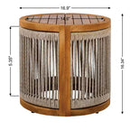 Christopher Knight Home Krizzix Boho 3 Piece Outdoor Acacia Wood Woven Rope Seating Set with Cushions