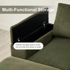 Dovelina Sectional Sofa Deep Seat Green Couch with Ottomans for 4 Seat