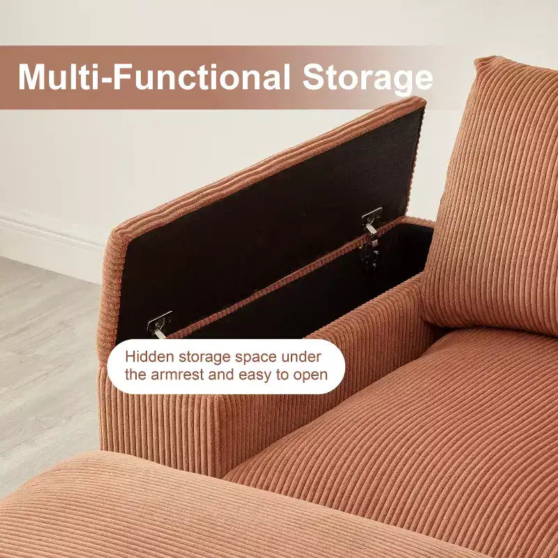 Dovelina Sectional Sofa Deep Seat Green Couch with Ottomans for 4 Seat