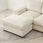 Dovelina Sectional Sofa Deep Seat Green Couch with Ottomans for 4 Seat