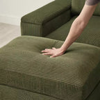 Dovelina Sectional Sofa Deep Seat Green Couch with Ottomans for 4 Seat