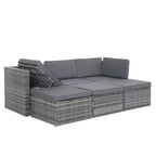 Bestier Patio Furniture Sets, Outdoor Wicker Conversation Set with Lift Top Table, Adjustable Backrest, Ottomans, Modular Sectional Sofa for Backyard