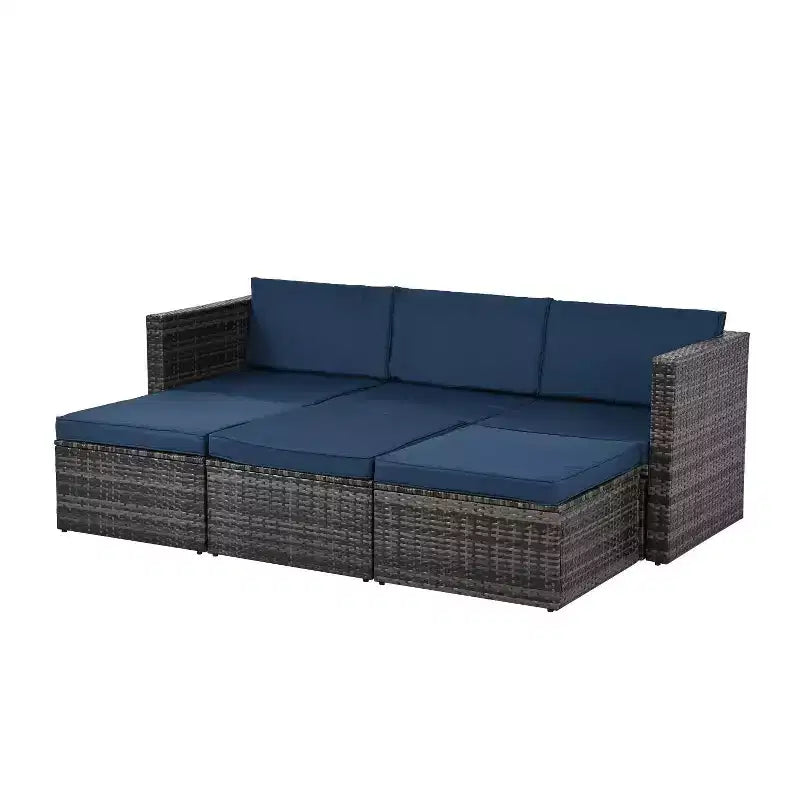 Bestier Patio Furniture Sets, Outdoor Wicker Conversation Set with Lift Top Table, Adjustable Backrest, Ottomans, Modular Sectional Sofa for Backyard