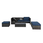 Bestier Patio Furniture Sets, Outdoor Wicker Conversation Set with Lift Top Table, Adjustable Backrest, Ottomans, Modular Sectional Sofa for Backyard