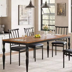 Rectangular Dining Table for 6, 78 Inch Rustic Farmhouse Kitchen Table with Large Tabletop