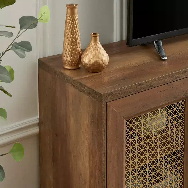 Meuble TV Probe Hues de 176,5 cm de large pour téléviseurs de 198 cm avec rangement