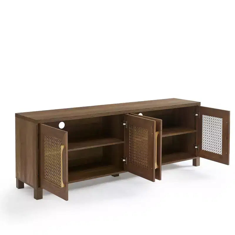 Meuble TV Probe Hues de 176,5 cm de large pour téléviseurs de 198 cm avec rangement