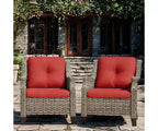 Bestier Patio Furniture Set, 5-Piece Wicker Conversation Set with Thick Cushion and Ottomans, Outdoor Rattan Sofa Chairs for Backyard, Garden, Porch