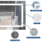 32x24 Inch LED Bathroom Mirror, Front & Backlit Vanity Mirror, Anti-Fog, Memory Function, Adjustable Light (3000K-6000K), Wall Mounted