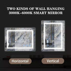 32x24 Inch LED Bathroom Mirror, Front & Backlit Vanity Mirror, Anti-Fog, Memory Function, Adjustable Light (3000K-6000K), Wall Mounted
