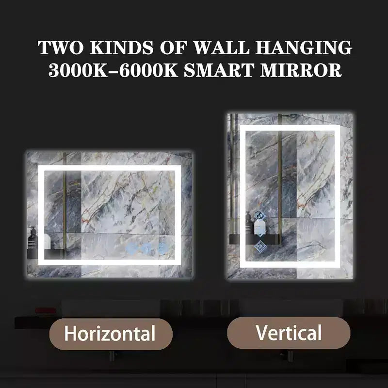 32x24 Inch LED Bathroom Mirror, Front & Backlit Vanity Mirror, Anti-Fog, Memory Function, Adjustable Light (3000K-6000K), Wall Mounted