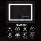 32x24 Inch LED Bathroom Mirror, Front & Backlit Vanity Mirror, Anti-Fog, Memory Function, Adjustable Light (3000K-6000K), Wall Mounted