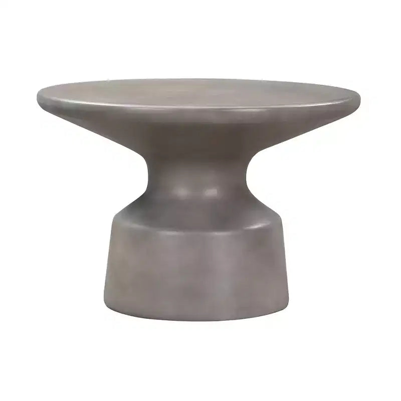 HomeRoots 24 Gray Concrete Round Coffee Table