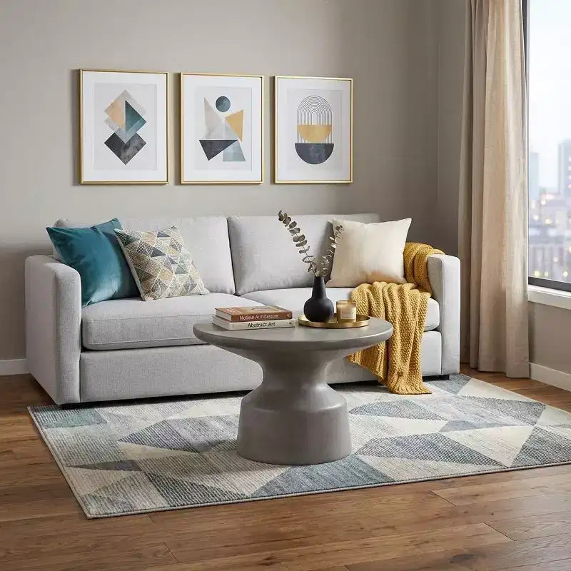 HomeRoots 24 Gray Concrete Round Coffee Table