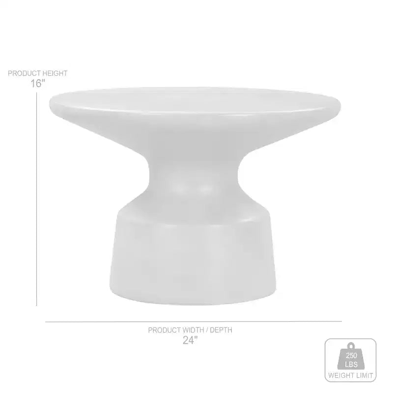 HomeRoots 24 Gray Concrete Round Coffee Table