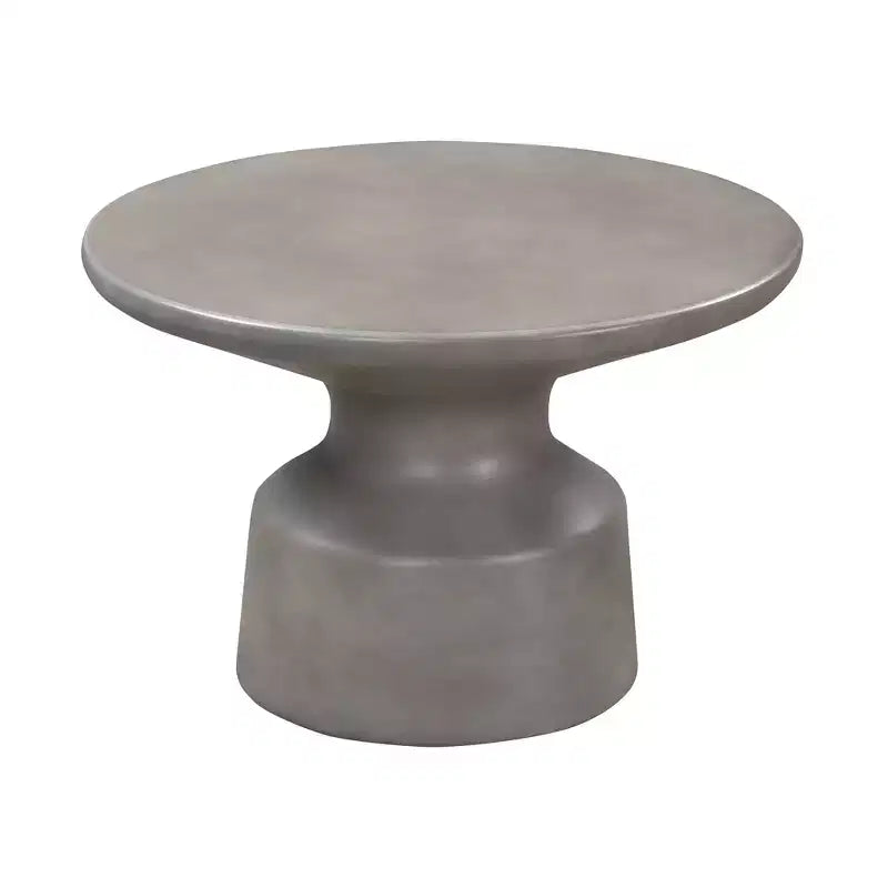 HomeRoots 24 Gray Concrete Round Coffee Table