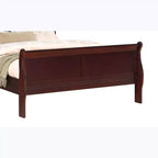 Okak 41 Twin Sleigh Bed Solid Wood Youth Bed Frame with Headboard/Footboard, Low Profile Safe Design for Kids Room, Cherry