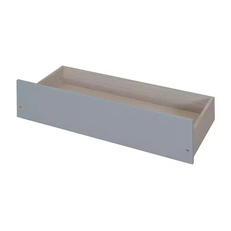 Lit de repos en bois avec deux tiroirs, taille simple, gris