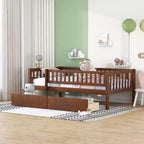 Lit de repos en bois avec deux tiroirs, taille simple, gris