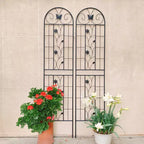 MAYEERTY 2-Pack 86.7x19.7in Metal Garden Trellis - Rustproof, Black, for Outdoor Climbing Plants & Flowers