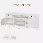 GustoWave 70.1 Farmhouse TV Stand, Media Console with Storage Drawers & Open Shelf for Living Room, Bedroom