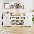 GustoWave 70.1 Farmhouse TV Stand, Media Console with Storage Drawers & Open Shelf for Living Room, Bedroom