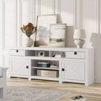 GustoWave 70.1 Farmhouse TV Stand, Media Console with Storage Drawers & Open Shelf for Living Room, Bedroom