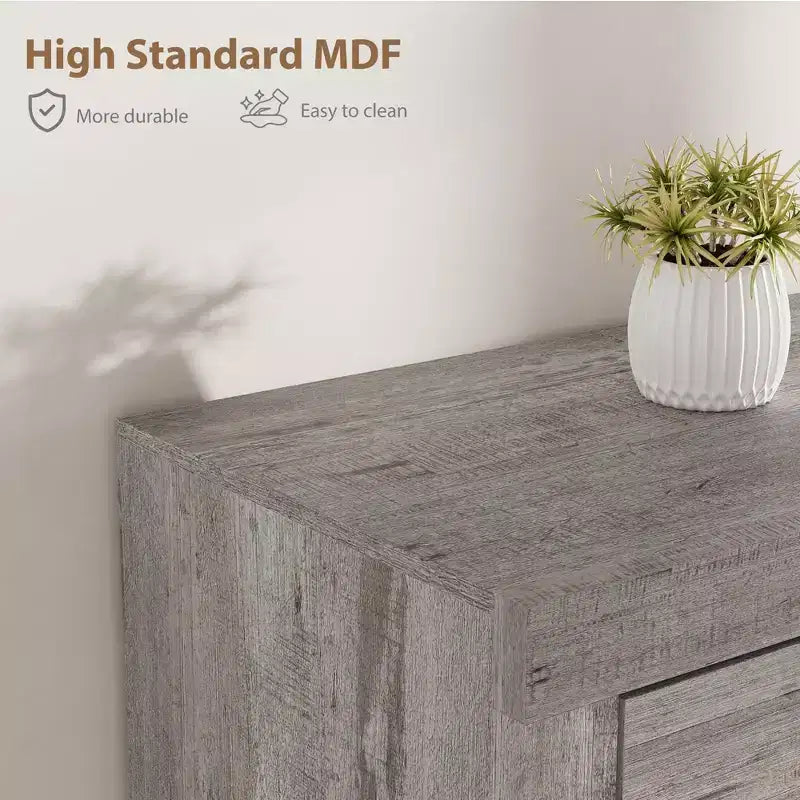 GustoWave 70.1 Farmhouse TV Stand, Media Console with Storage Drawers & Open Shelf for Living Room, Bedroom