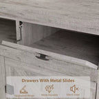 GustoWave 70.1 Farmhouse TV Stand, Media Console with Storage Drawers & Open Shelf for Living Room, Bedroom