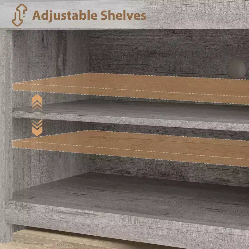 GustoWave 70.1 Farmhouse TV Stand, Media Console with Storage Drawers & Open Shelf for Living Room, Bedroom
