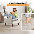 Karl Home |29 inch Wide T-Cushion Polyester Solid Wood Accent Chair