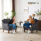 Karl Home |29 inch Wide T-Cushion Polyester Solid Wood Accent Chair
