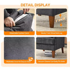 Karl Home |29 inch Wide T-Cushion Polyester Solid Wood Accent Chair