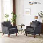 Karl Home |29 inch Wide T-Cushion Polyester Solid Wood Accent Chair