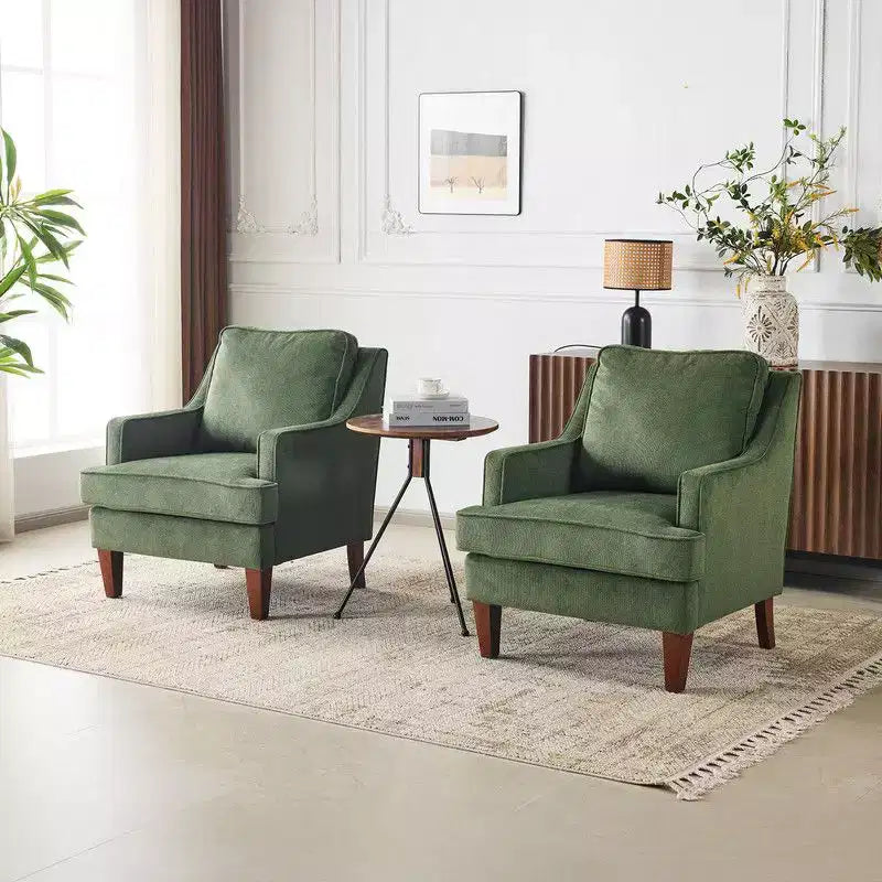 Karl Home |29 inch Wide T-Cushion Polyester Solid Wood Accent Chair
