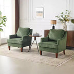Karl Home |29 inch Wide T-Cushion Polyester Solid Wood Accent Chair