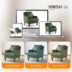 Karl Home |29 inch Wide T-Cushion Polyester Solid Wood Accent Chair