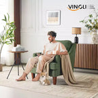 Karl Home |29 inch Wide T-Cushion Polyester Solid Wood Accent Chair