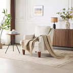Karl Home |29 inch Wide T-Cushion Polyester Solid Wood Accent Chair