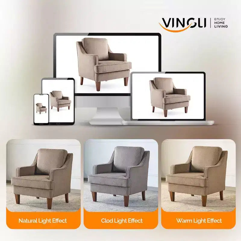 Karl Home |29 inch Wide T-Cushion Polyester Solid Wood Accent Chair