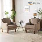 Karl Home |29 inch Wide T-Cushion Polyester Solid Wood Accent Chair