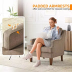 Karl Home |29 inch Wide T-Cushion Polyester Solid Wood Accent Chair