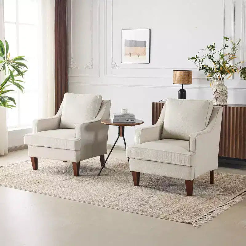 Karl Home |29 inch Wide T-Cushion Polyester Solid Wood Accent Chair