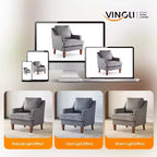 Karl Home |29 inch Wide T-Cushion Polyester Solid Wood Accent Chair