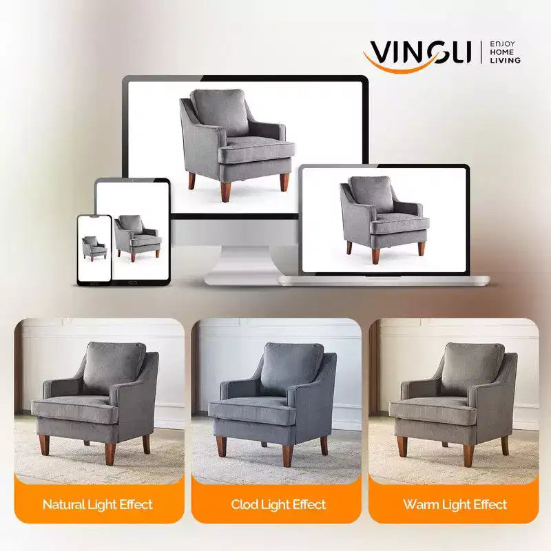 Karl Home |29 inch Wide T-Cushion Polyester Solid Wood Accent Chair