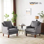 Karl Home |29 inch Wide T-Cushion Polyester Solid Wood Accent Chair