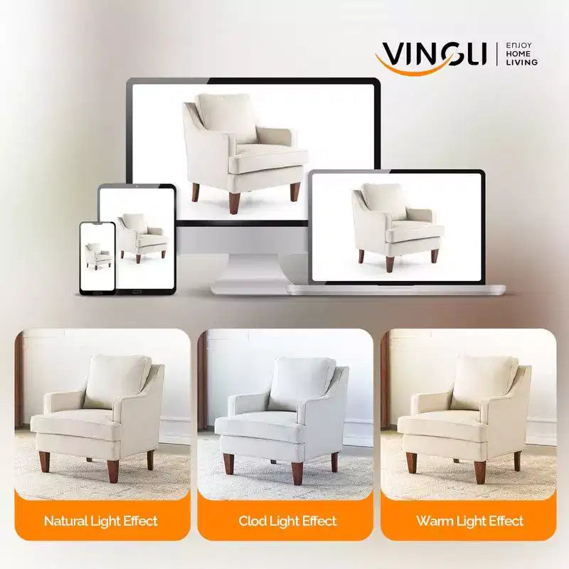 Karl Home |29 inch Wide T-Cushion Polyester Solid Wood Accent Chair