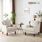 Karl Home |29 inch Wide T-Cushion Polyester Solid Wood Accent Chair