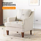 Karl Home |29 inch Wide T-Cushion Polyester Solid Wood Accent Chair