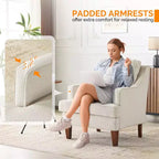 Karl Home |29 inch Wide T-Cushion Polyester Solid Wood Accent Chair